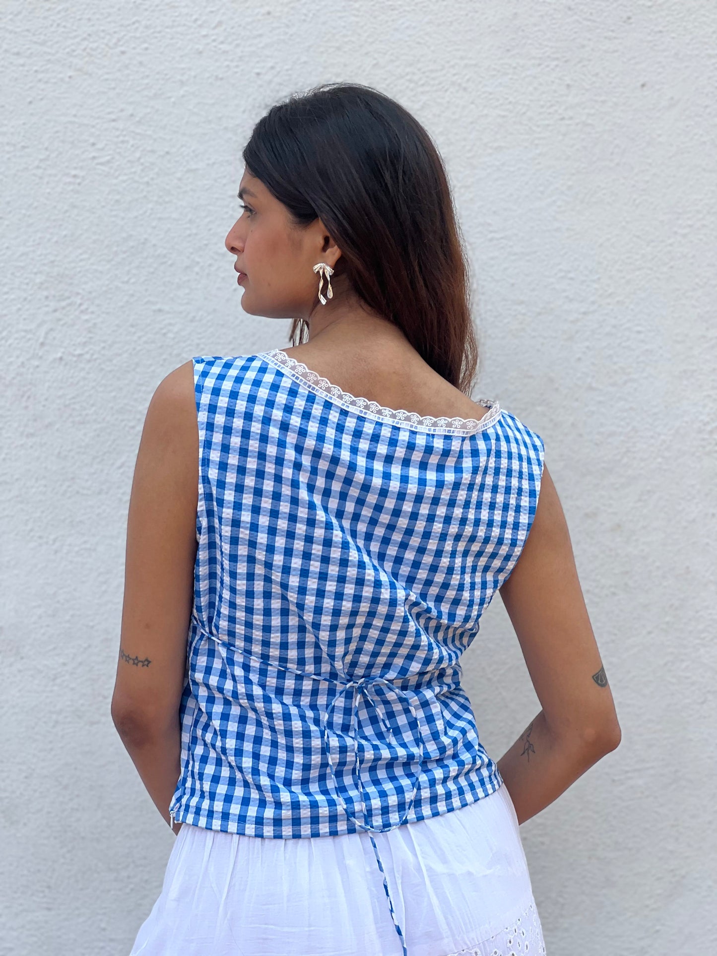 Julia Top - Blue Gingham