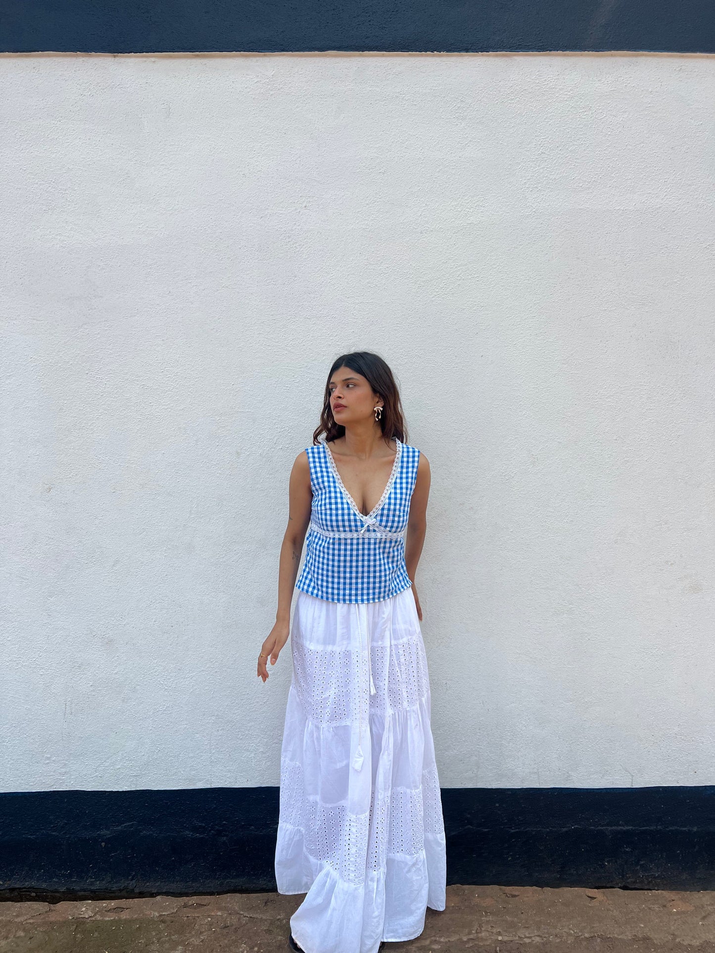 Julia Top - Blue Gingham