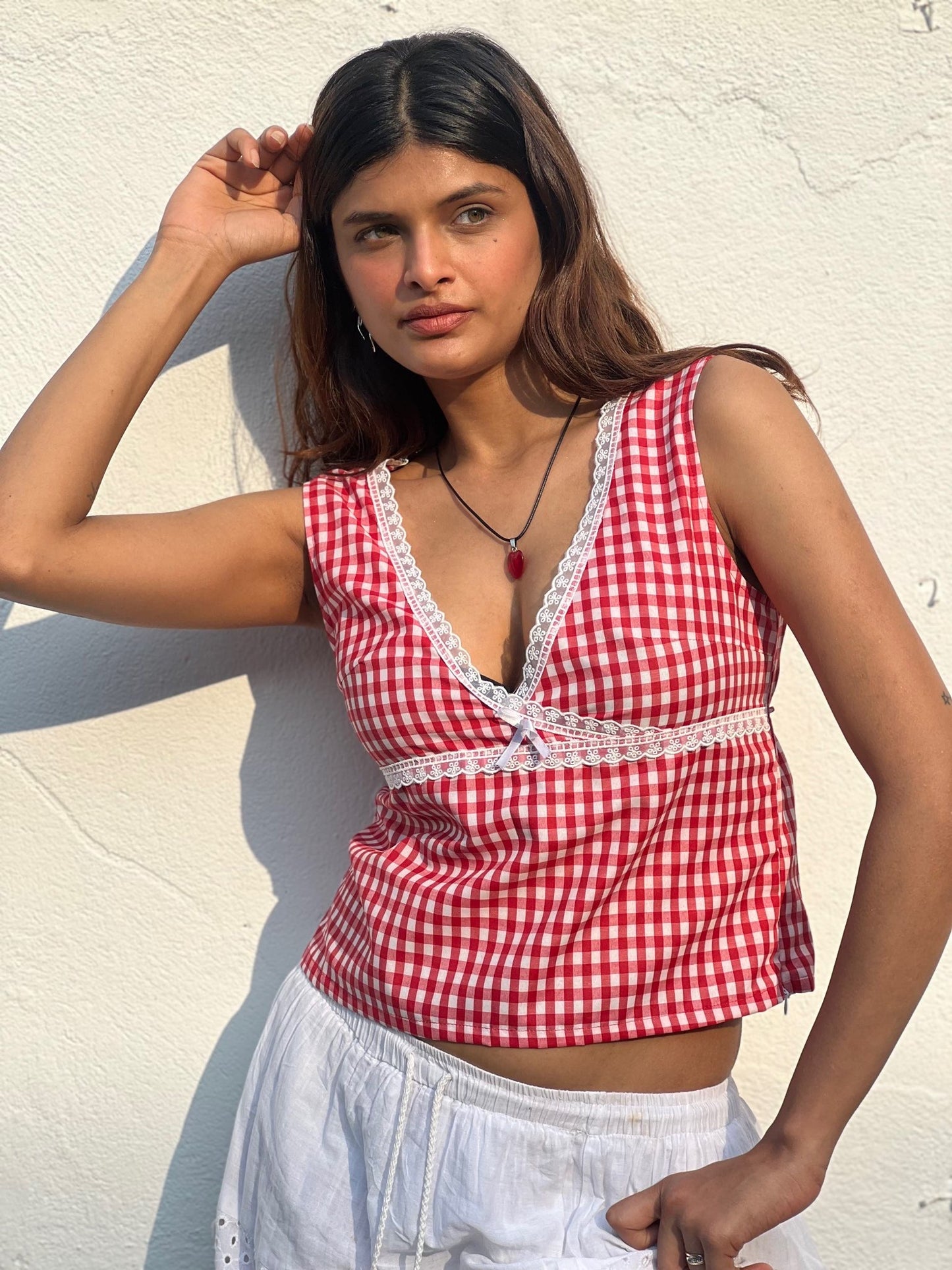 Julia Top - Red Gingham