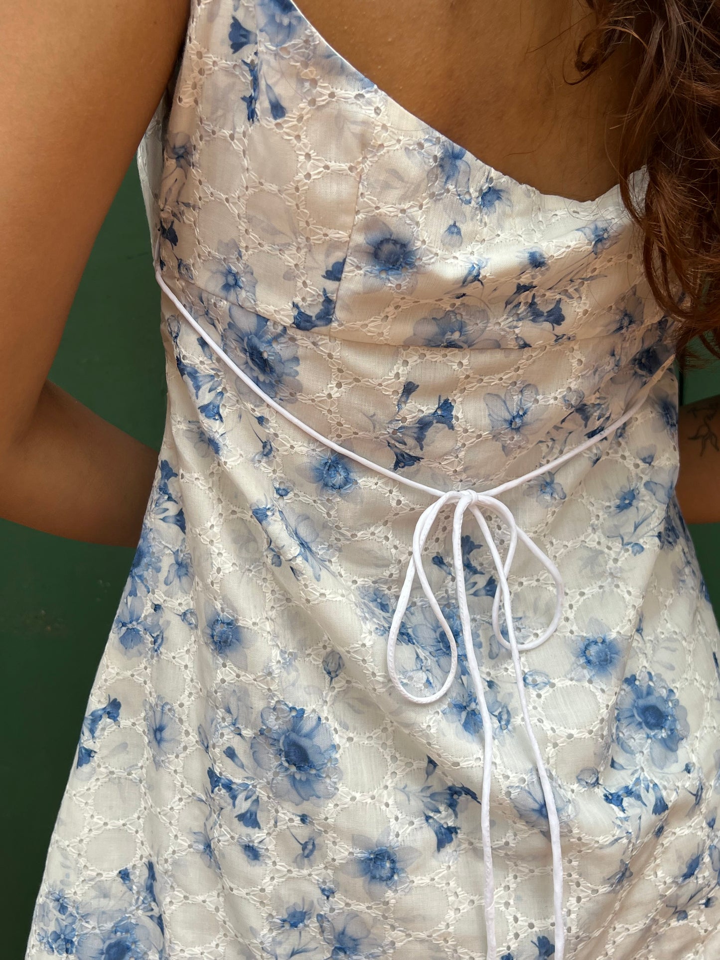 Serena Dress - Blue & White